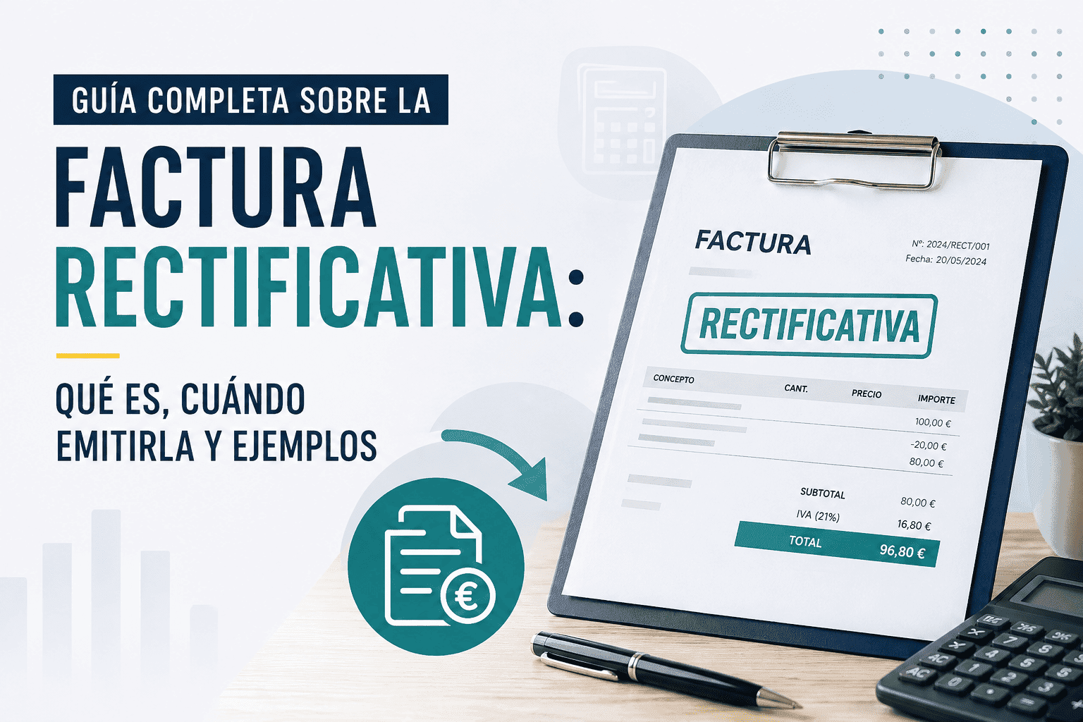Guía completa sobre la factura rectificativa: qué es, cuándo emitirla y ejemplos